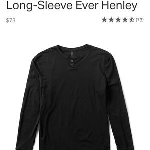 Vuori Long-Sleeve Ever Henley shirt (double stitch missing - see pics)